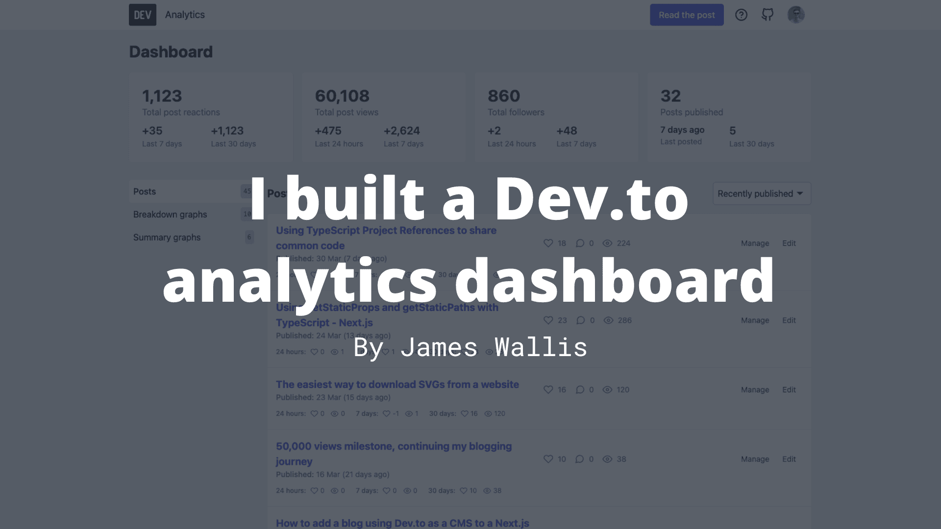 I built an advanced Dev.to dashboard with historic data using Next.js and Azure Functions 📈